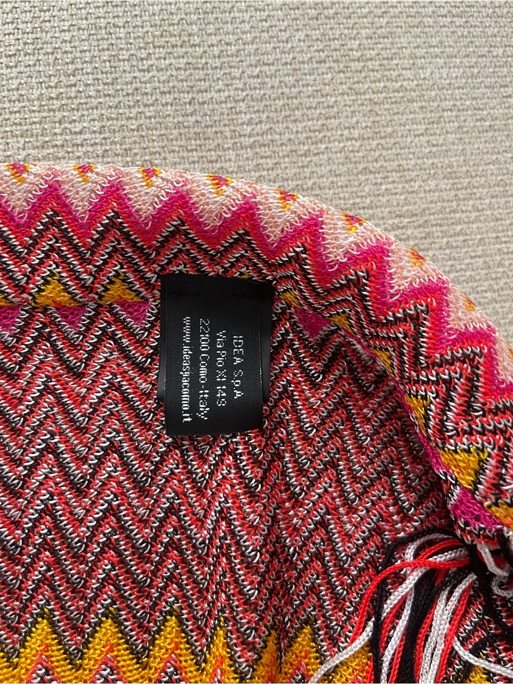 WEEKEND SALE 💫 Missoni Mare Multicolor Chevron Knit Pareo with Fringe Detail - Picture 8 of 11